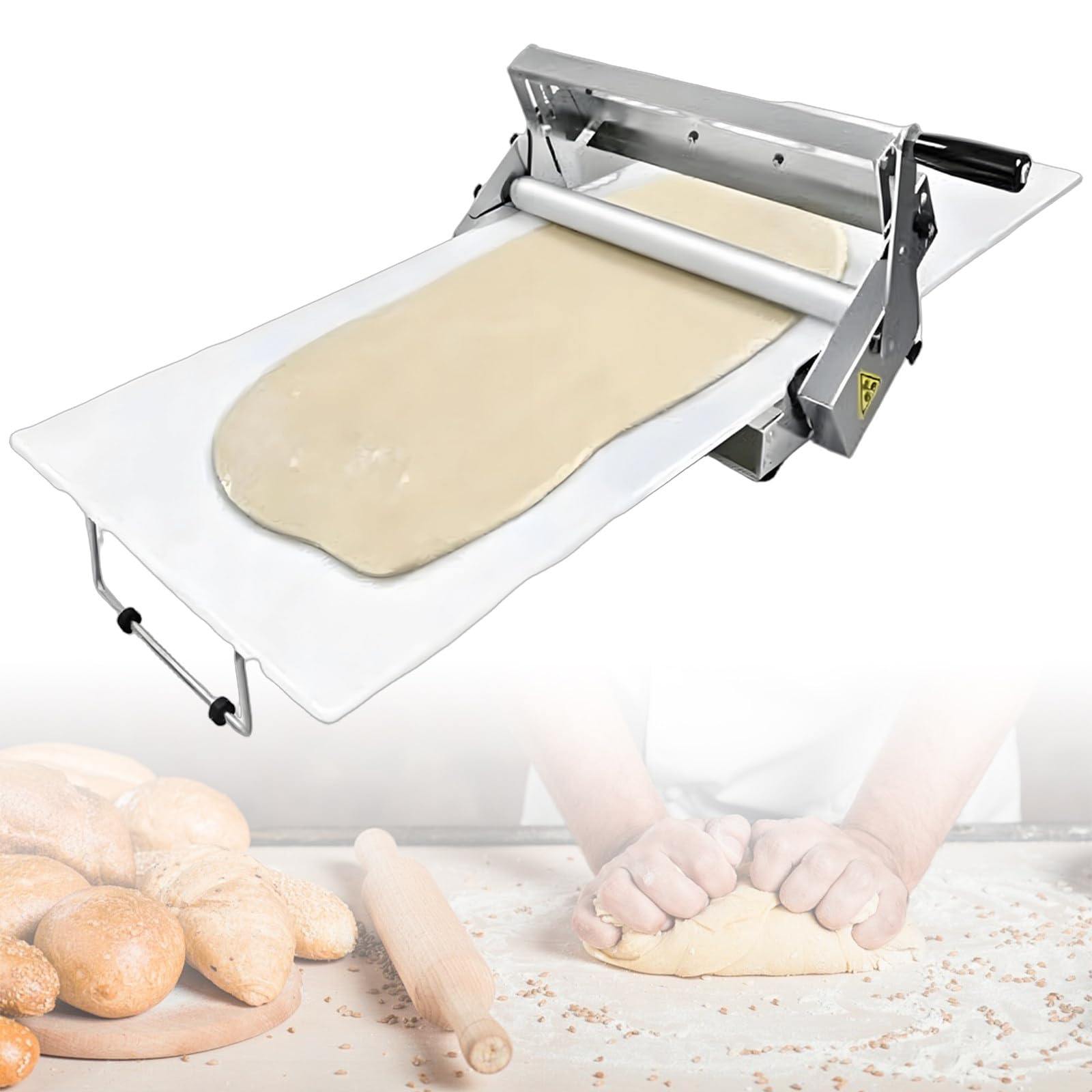 Petit Coupe-PâTe, Laminoir Pliable, Laminoir Manuel 83 cm/103 cm à épaisseur réglable, Machine à laminer la pâte Manuelle, pour Pizzas, pâtisseries et fondants Model400