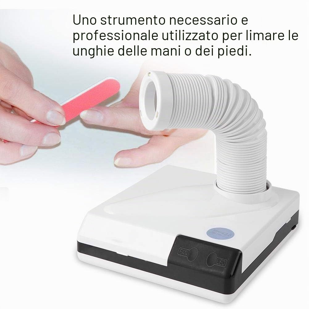 Aspirapolvere per unghie, 60 W, 2 in 1, per unghie Sun, raccogli polvere professionale, pulitore in polvere migliorato per unghie, manicure, nail art, pedicure (01)