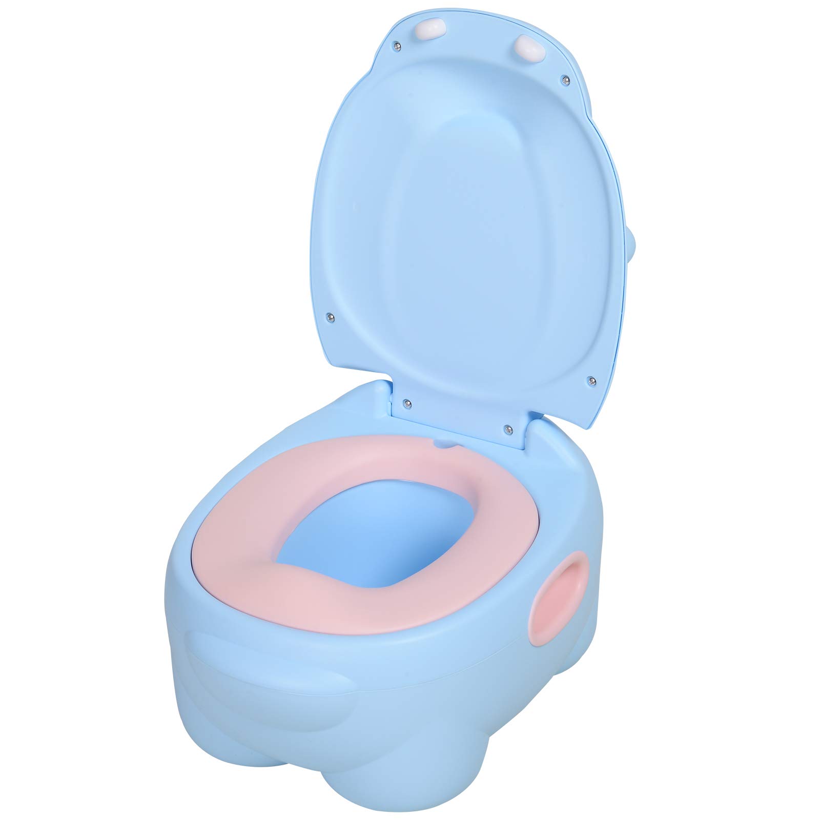 HOMCOM Vasino per Bambini 6 Mesi-48 Mesi Antiscivolo Ippopotamo Blu (40x30x23cm)