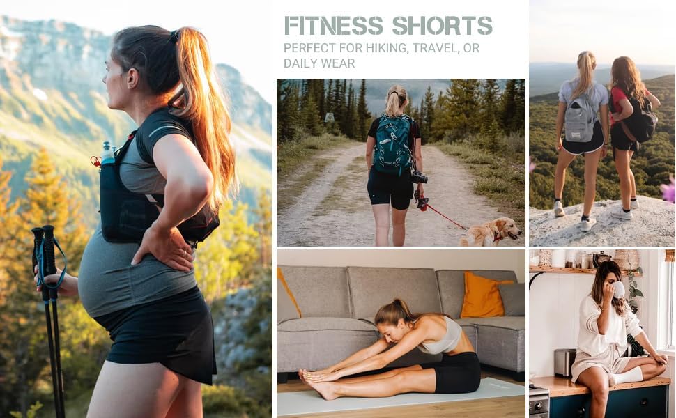 Maacie Maternity Hiking Shorts Quick Dry Waterproof 5" Workout Sports Shorts Outdoor Casual - Image 7