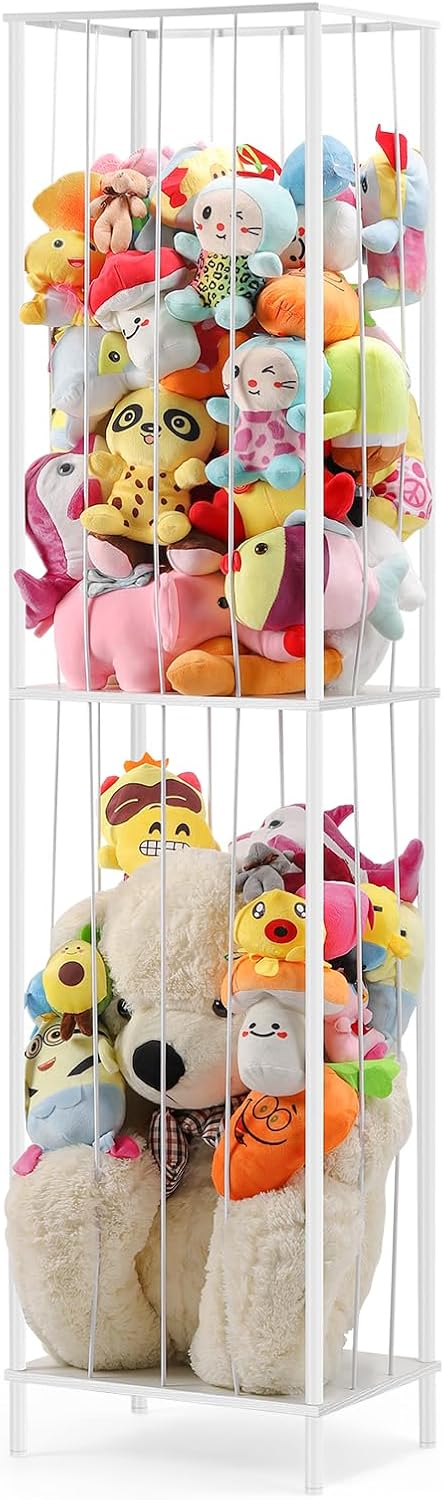 NANANARDOSO Stuffed Animal Storage Holder, Stuff Animal Organizer for Plush Holder,Stuffed Animal Zoo Storage Cage for Nursery Playroom Bedroom,Black