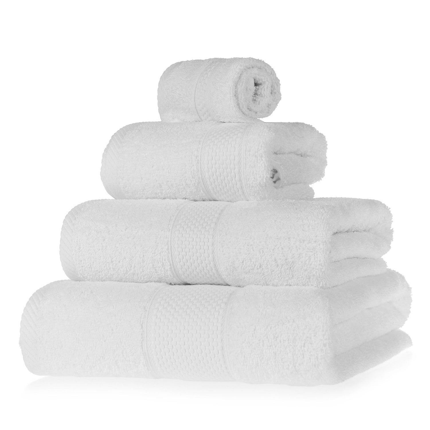 HOMESCAPES Light Blue Turkish Cotton Set of 4 Face Cloths Flannel Super Soft Thick & Absorbent 500 GSM Towel Heavy Weight for everyday Luxury — view 276