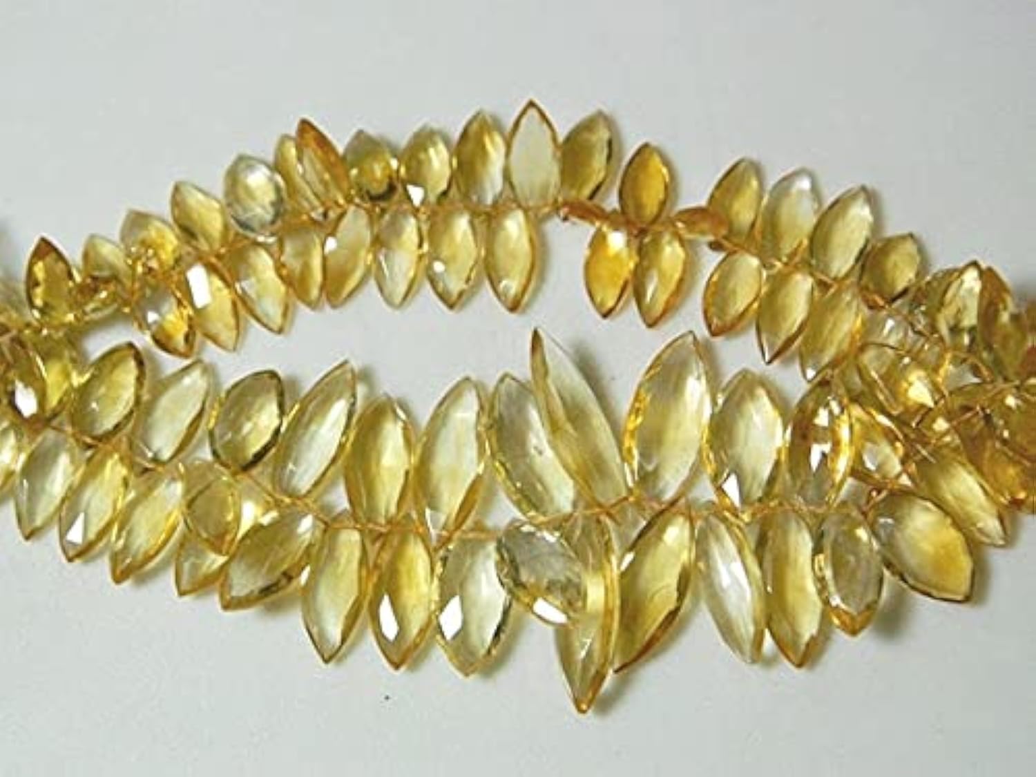 Citrine briolette marquise LKBEADS pierres gemmes facettées 12x5mm pour création bijoux