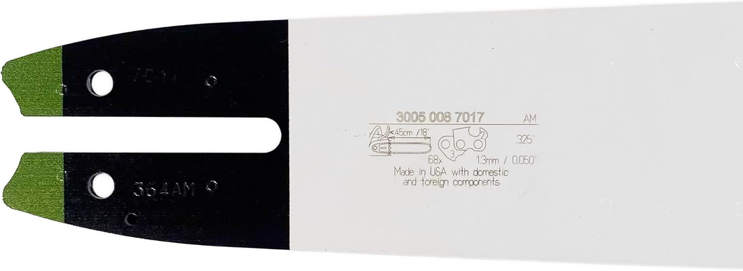 Genuine 18" Chainsaw Guide Bar 0.325" Pitch, 0.050" Gauge, 68 Drive Link, Compatible with STIHL 025, 025C, MS250, MS251, MS251C-BE Chainsaws 3005-008-7017