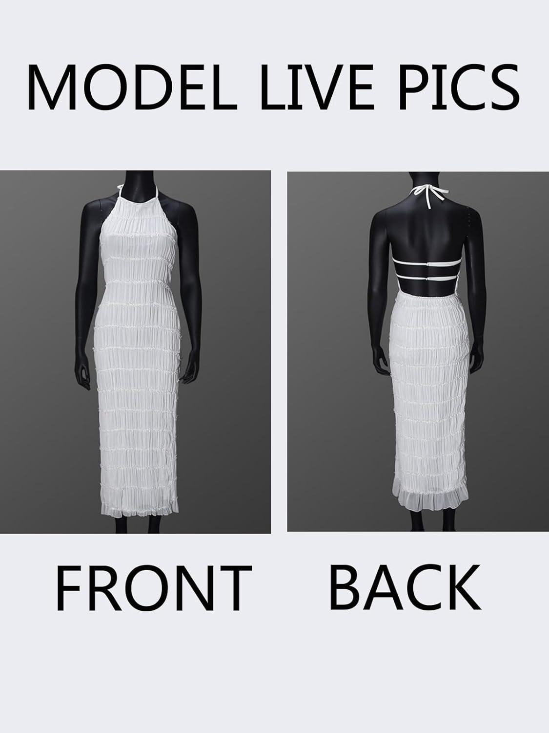 Halter Maxi Dress for Women Summer Elegant Flowy Bodycon Dress Boho Long Sundress Beach Vacation Wear - Image 4