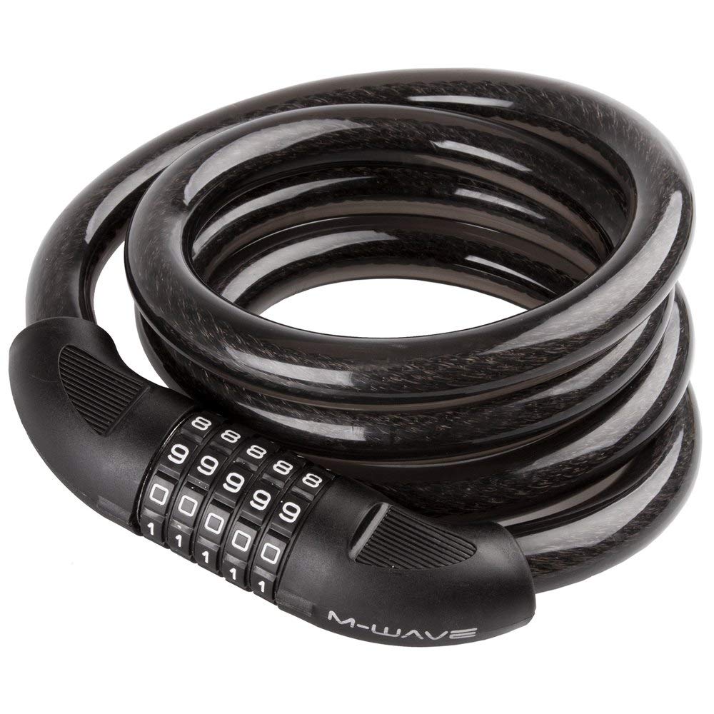 M-Wave Unisex Adult DS 20.18 Spiral Cable Lock - Black, 20 x 1.800 mm
