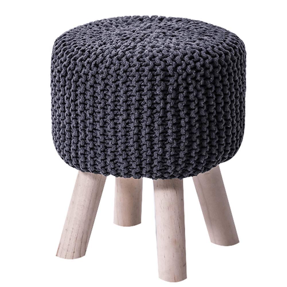 Tabouret à chaussures tissé gris pour aménager un coin lecture chaleureux