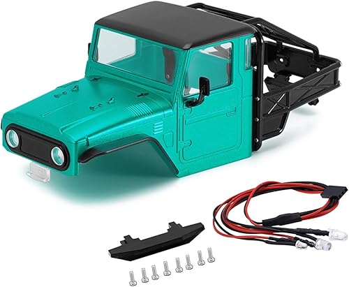 Miniatura 2 de INJROA IR40 - Carcasa de camión con jaula de tubo para 118 TRX4M Defender Bronco Upgrade Part(verde)