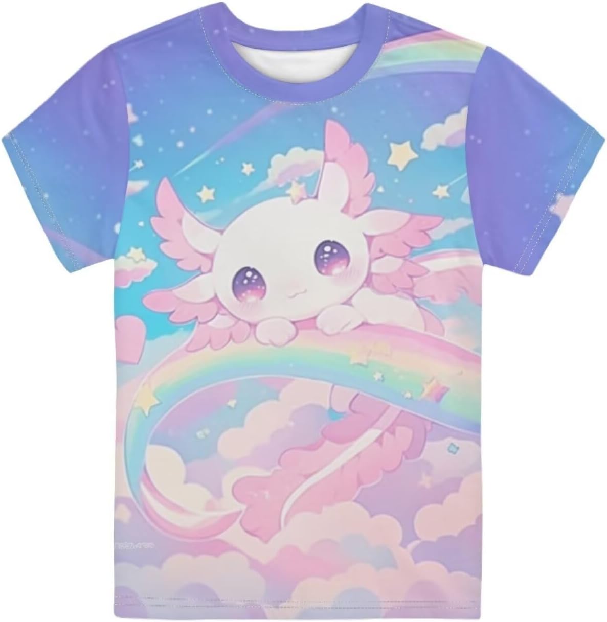 Girls Short Sleeve T Shirts Kids Summer Tops Casual Crewneck Basic Tees 3-16Y