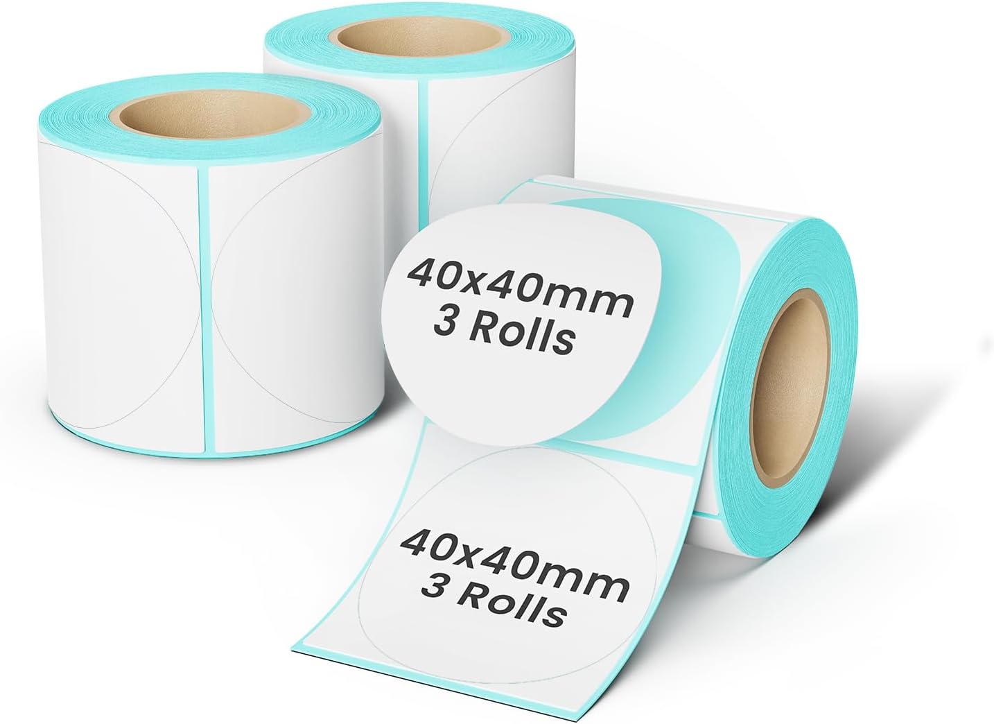 CLABEL 3 rollos de cinta de etiquetas blanca de Φ39 mm para impresora de etiquetas 221B 220B 230B 320B, etiquetas térmicas autoadhesivas para etiquetadora, 160unidades/rollo(Φ1.53