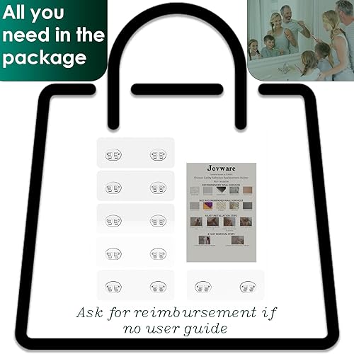 Miniatura 7 de Calcomanías adhesivas de repuesto para regadera, tiras de ventosa, gancho grande y fuerte para almacenamiento de baño, estantes transparentes,