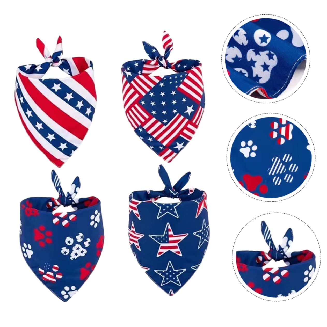 INOOMP 20pièces Bandanas pour Chiens Et Écharpes Décoratives Thématiques pour Fête De Indépendance Accessoires Lavables pour Animaux De Compagnie
