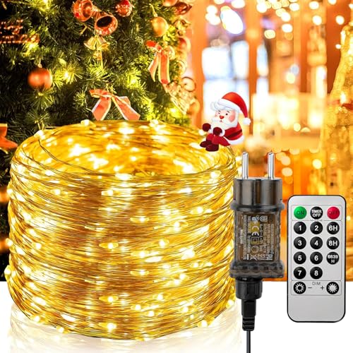 Hoteril Catena Luminosa, 20M 200LEDs Luci Stringa LED con 8 Modalità, Luminosità regolabile Catena di Luci Impermeabile per Esterni, Adatto a Giardino, Feste, Natale Ghirlanda Luminosa