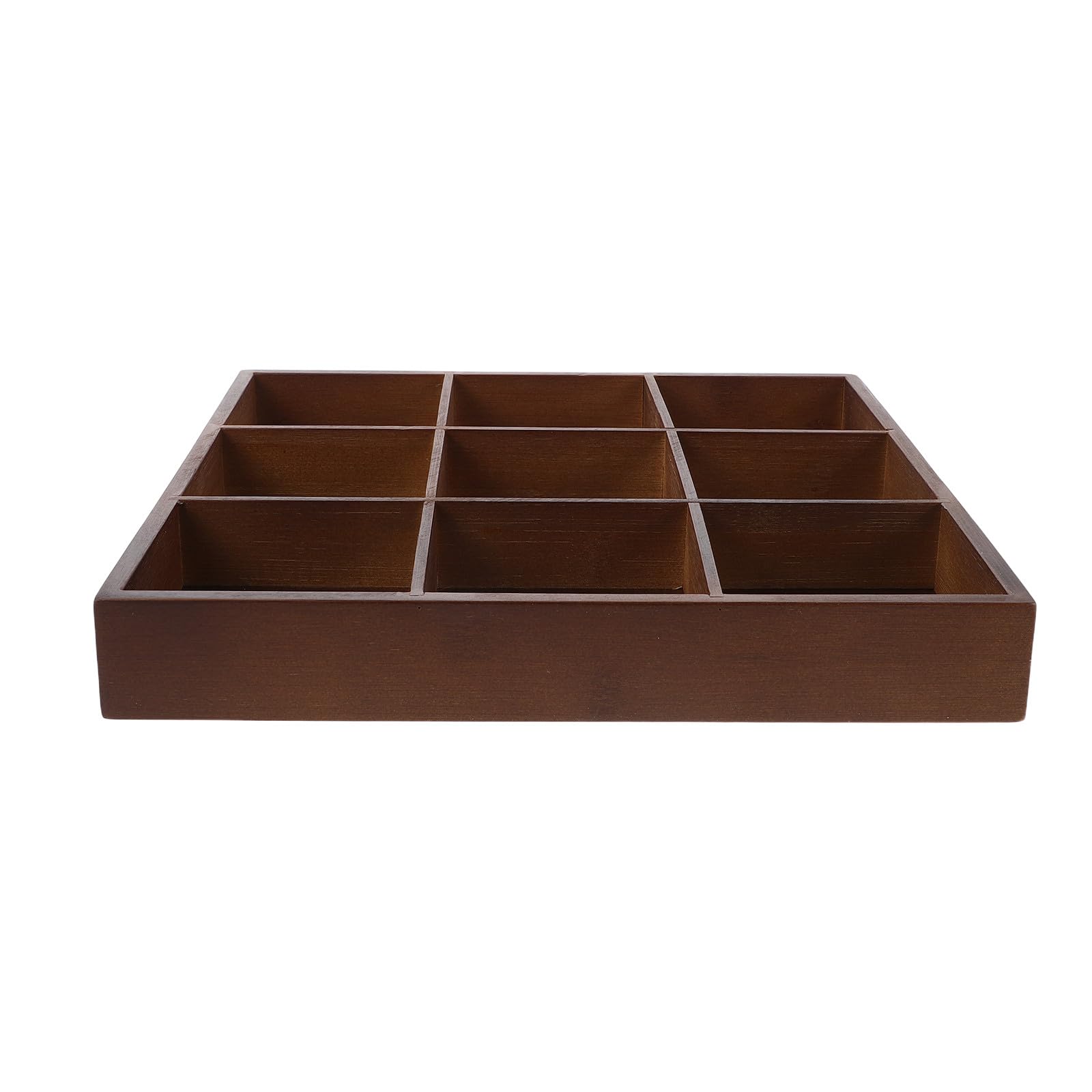 Plateau de Service en Bambou à 9 Compartiments pour Légumes | Séparation des Aliments, Usage Maison ou Restaurant, Design Élégant Divisé, Format Portable