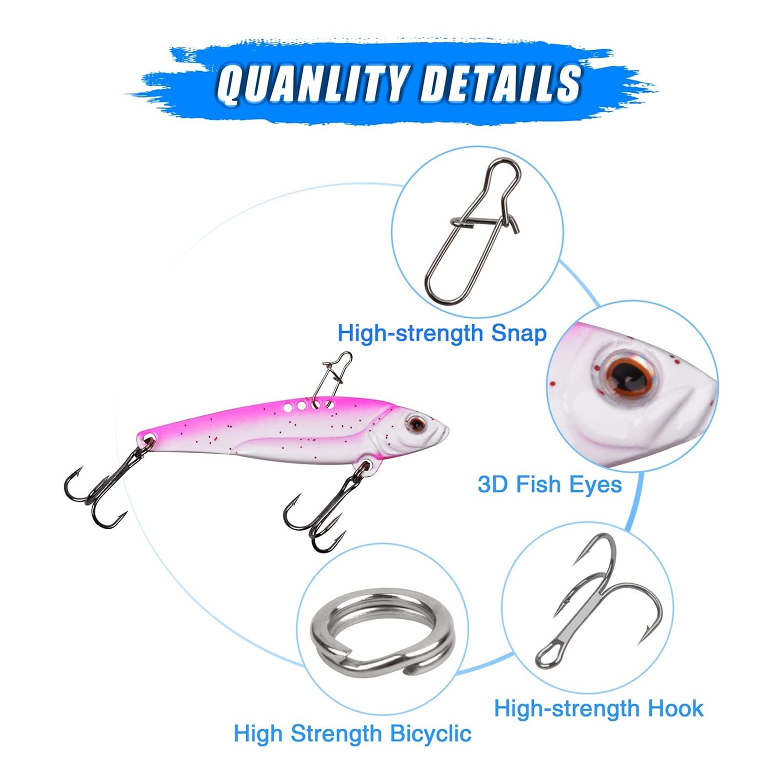 caihuashopping Señuelos de Pesca Fueruras de Pesca metálica Que se Hunde cucharas de Cebo Artificial Blade Switchebits Establecido para la Pesca de señuelos de Walleye 5pcs / 10pcs Cebos Artificiales