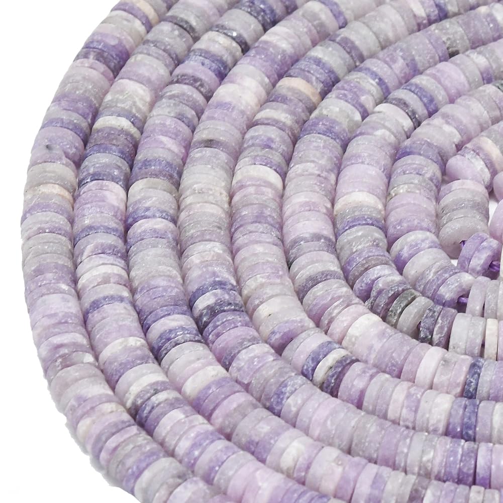PONABEADIY 320PCS 4MM Imperial Jasper Stone Beads Strands with Hole Flat Round Disc Turquoise Gemstone Heishi Energy Stone Spacer Bead Bulk for Jewellery Making Bracelets Necklace Diy Crafts Supply