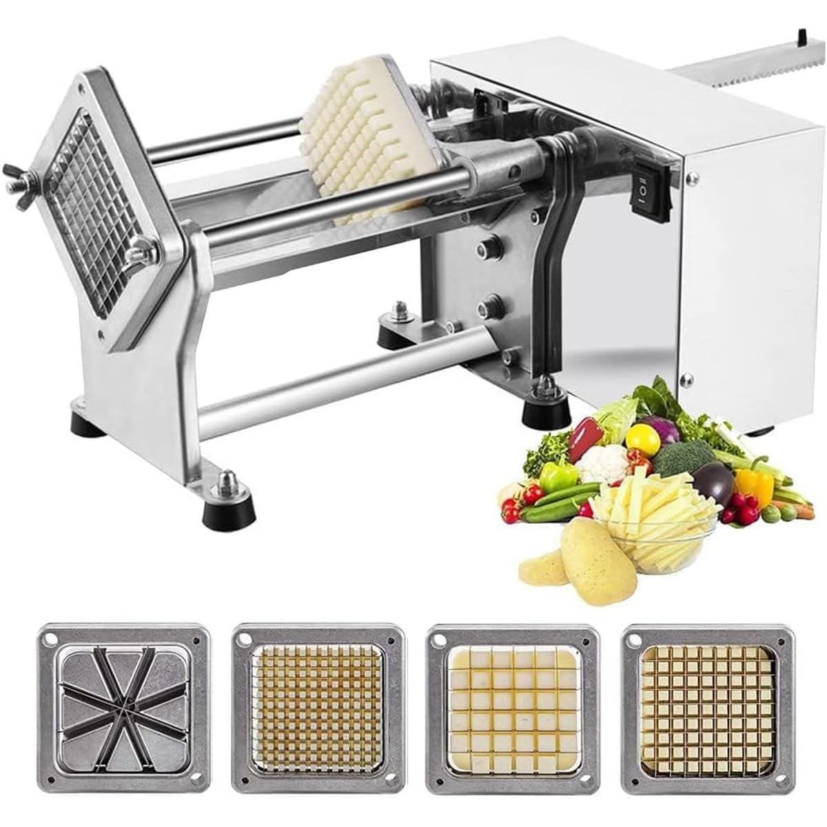 Coupe-chips de pommes de terre électrique et hachoir à légumes 60W