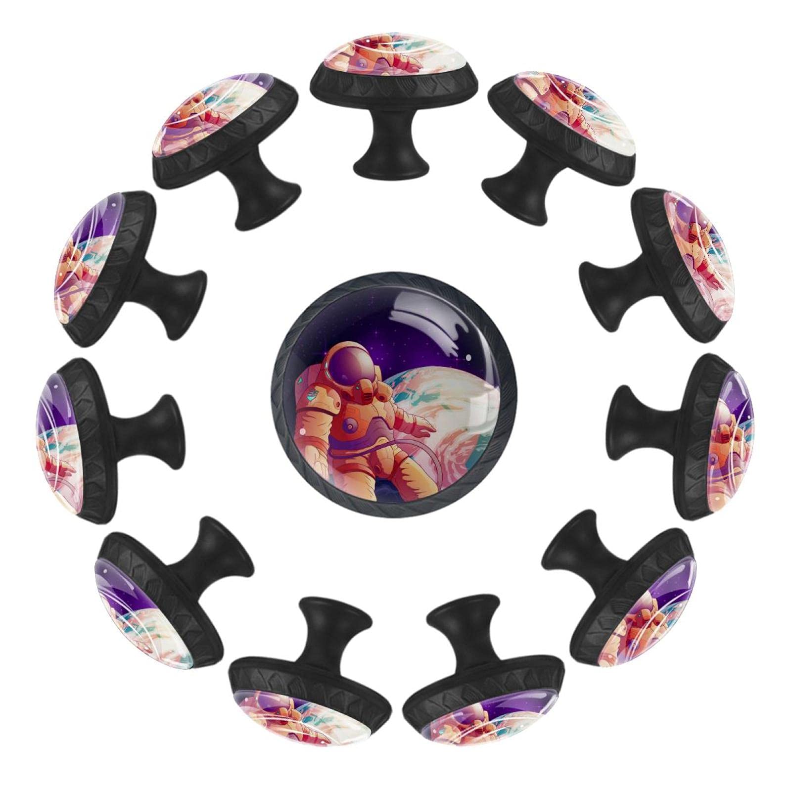 Lot de 12 boutons de tiroir ronds astronaute 35 mm pour meuble