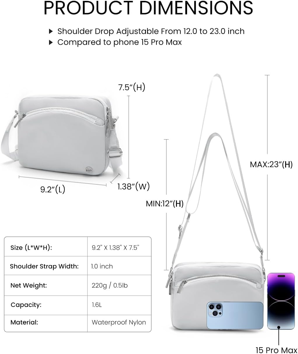 MEXS Everywhere Crossbody Bag 2L Metal Hardware, Casual Crossbody Bags for Women Travel Purse Shoulder Handbags Wallet - Image 4