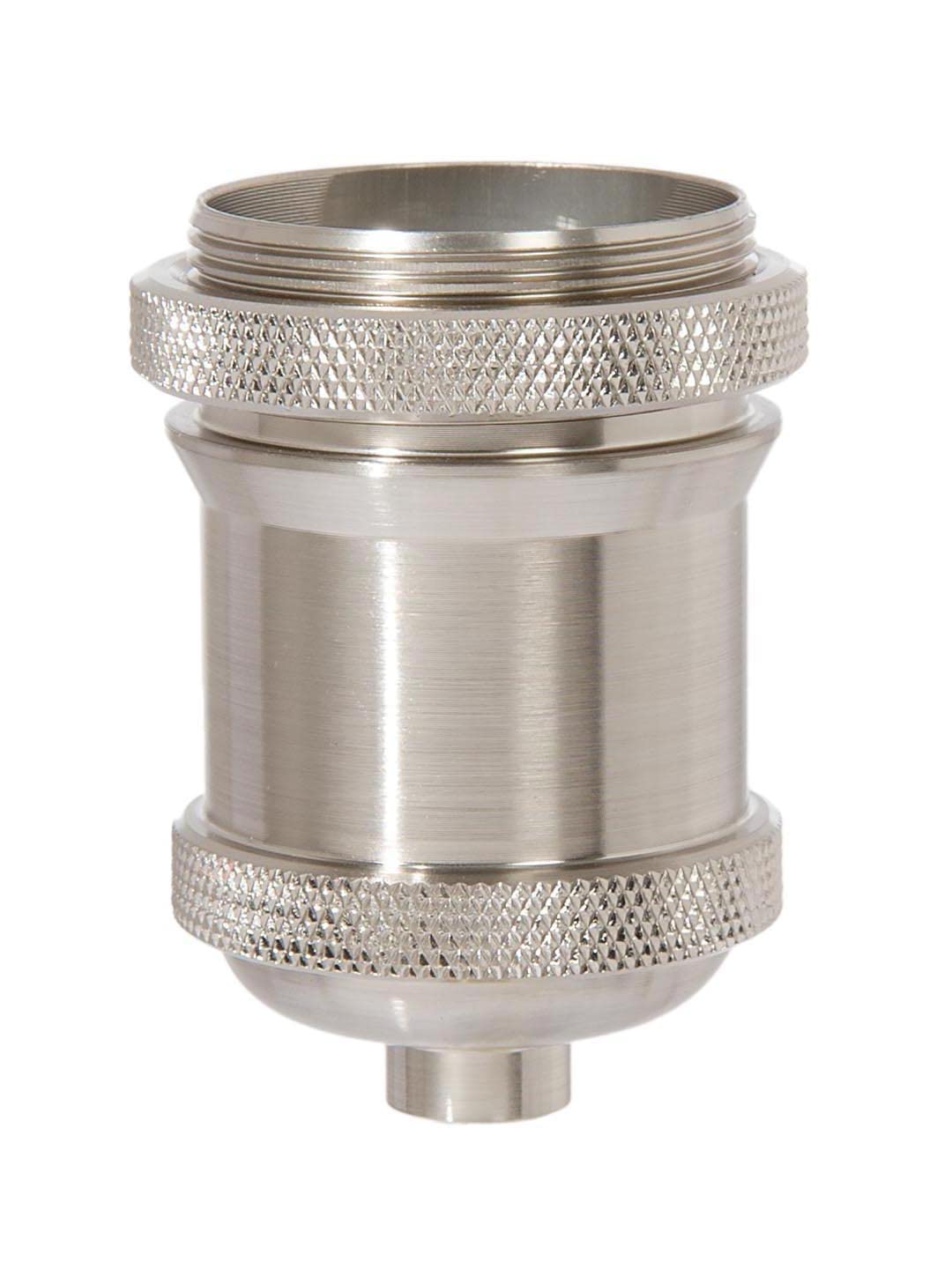 B&P Lamp® Satin Nickel Finish Aluminum Lamp Socket Cover Shade Holder and Ring for Medium Base E26 Sockets