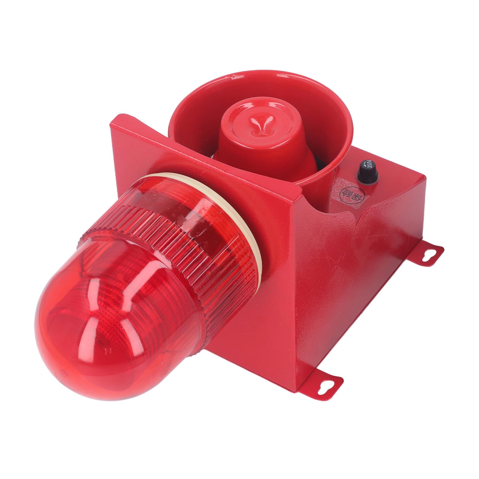 Alarma de Luz y Sonido, Voz Personalizable 130dB IP65, Sirena Exterior Impermeable, Luz Estroboscópica para Sitio de Construcción (DC24V)