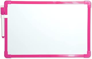 FDD4U Magnetic Whiteboard A4 Sized - Dry Erase, Double Sided, Plastic Frame & Magnetic Mini Whiteboard - A4 Whiteboards for Kids, Students, Parents, Teachers & More - Whiteboard Set with Pen - Pink