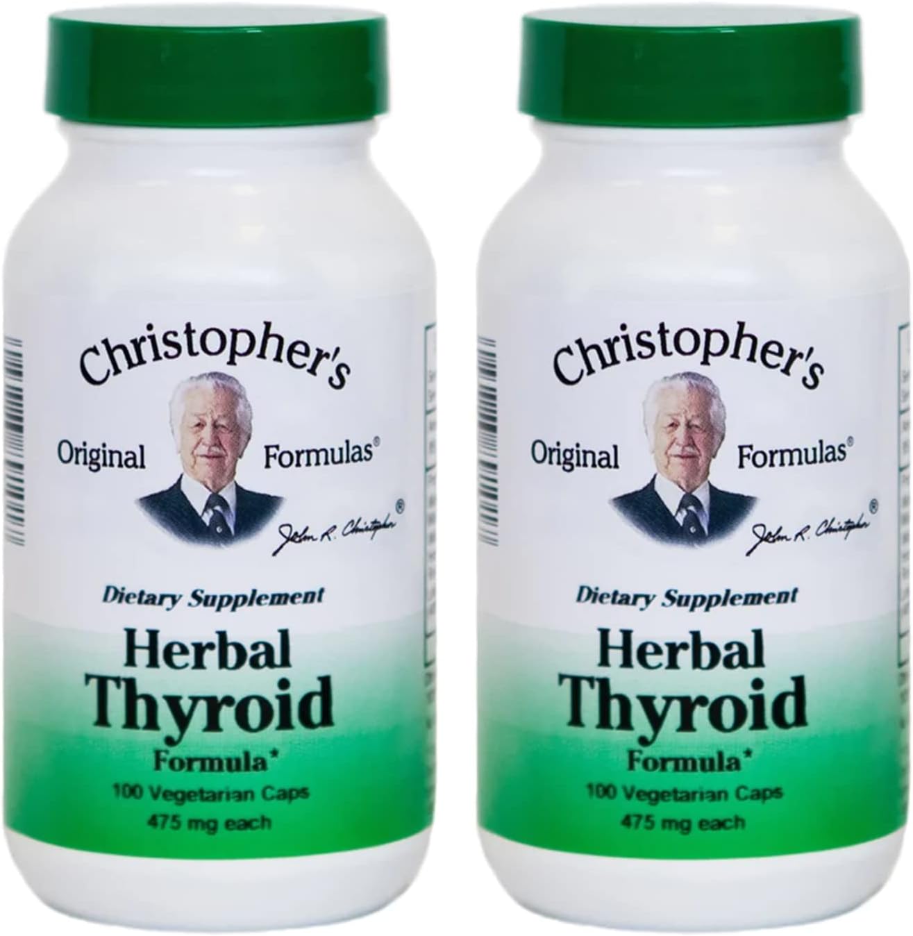 Christopher's Original Formulas Herbal Thyroid | 100 Vegetarian Capsules | Traditional Herbal Blend Made with Kelp, Fo-Ti & Gotu Kola | Made in The USA - Pack of 2