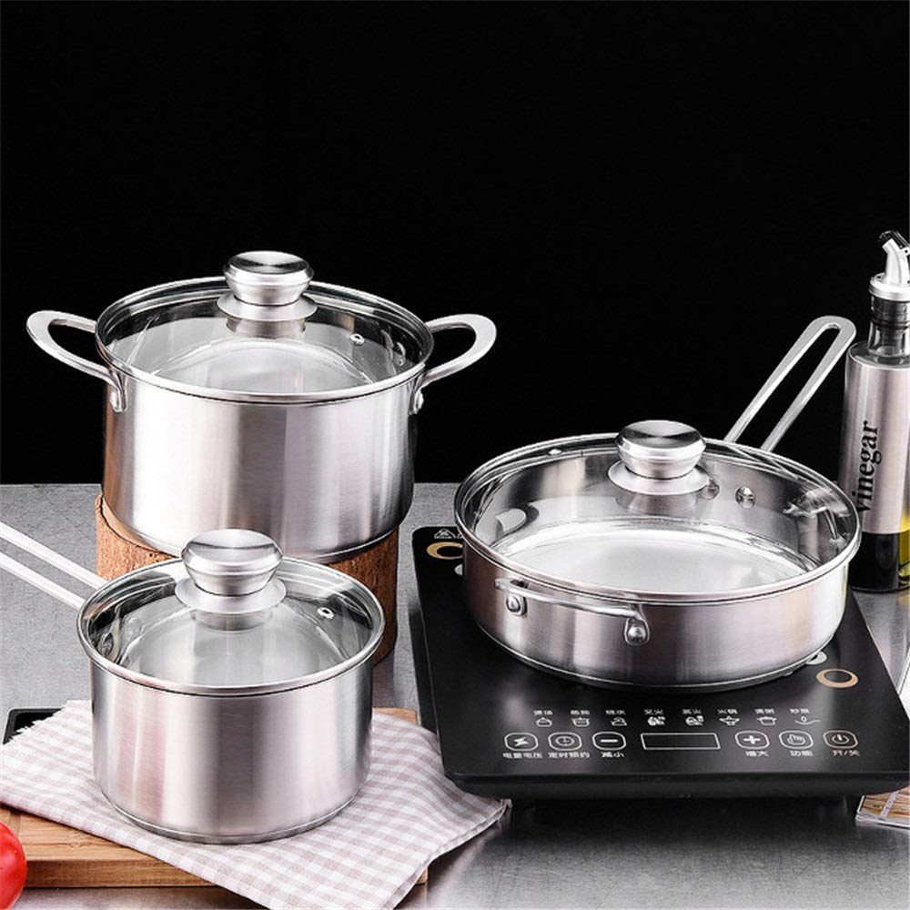 Juegos de Ollas y Sartenes Utensilios de cocina ollas y sartenes acero inoxidable Set Perfect utensilios adecuados profesional for el hogar restaurante para Uso en la Cocina