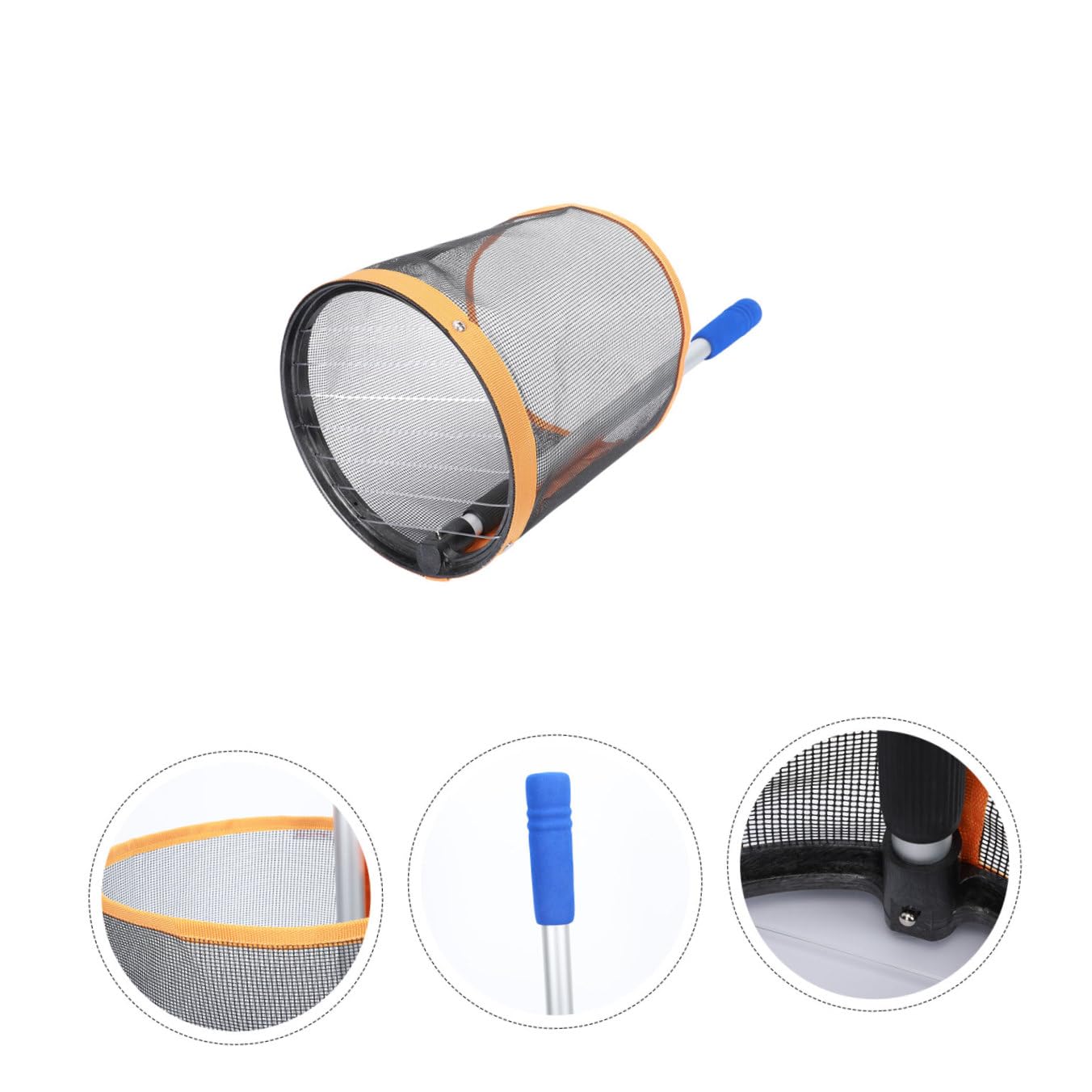 Raccoglitore Palline Ping Pong Regolabile Portatile in Metallo e Nylon | 1 Pezzo, Arancia, per Allenamento Ping Pong, Capienza Pratica e Struttura