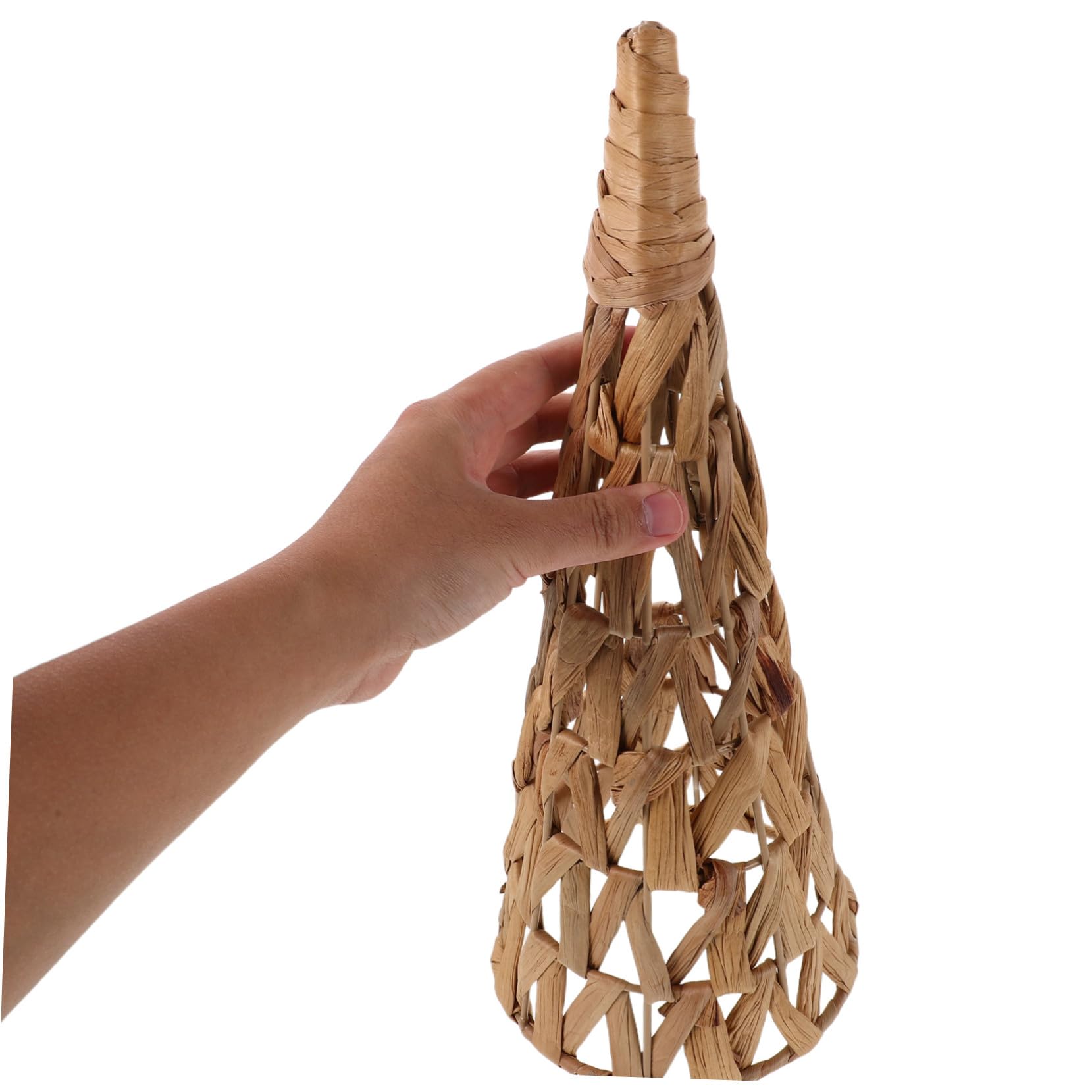 ABOOFAN Decoración de Árbol de Navidad de Cono Ratán Natural Centro de Mesa Ligero y Reutilizable Base Elegante para Árbol Festivo para Hogar Estilo Rústico y Ambiente Navideño