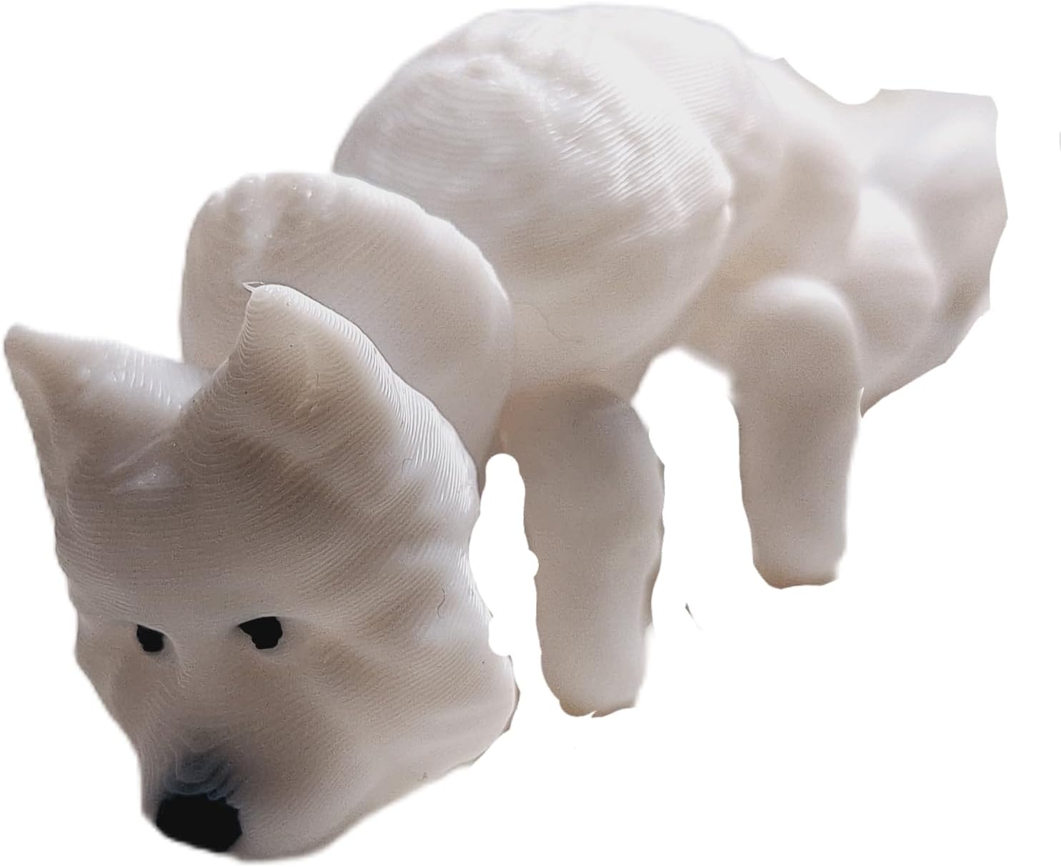 Flexibabies Cute Mini Puppy Fully Articulated 3D Printed 3.5" Baby Dog Fidget Toy (Samoyed)