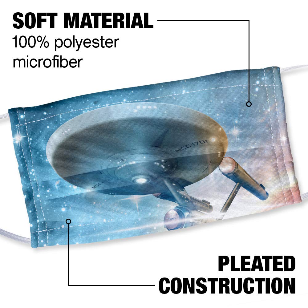 Popfunk Star Trek Final Frontier 1-Ply Reusable Face Mask Covering with Adjustable Nose Wire, Unisex