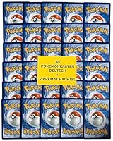 VIPPKM 30 Karten Paket original in deutsch - Versand in nachhaltiger Box kompatibel mit Pokemonkarten - Geschenk Set inkl. Holo Pokemon Sammelkarten - neu