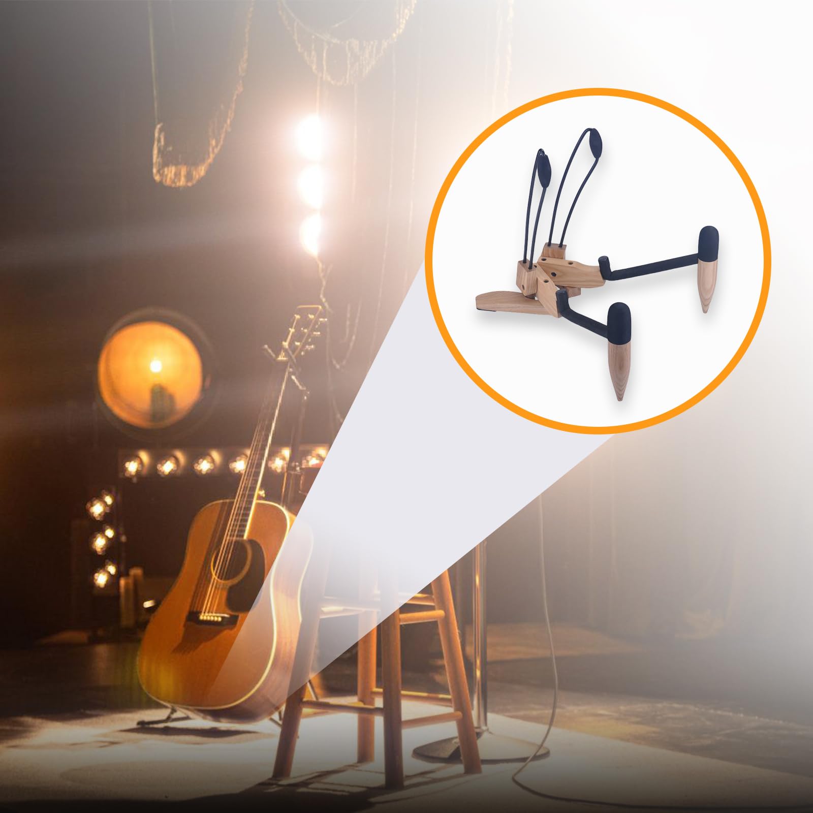 HUANGTNG Folding Ukulele Holder Vertical Small Musical Instrument Stand Concert Portable Wood Small Guitar Stand Enduring
