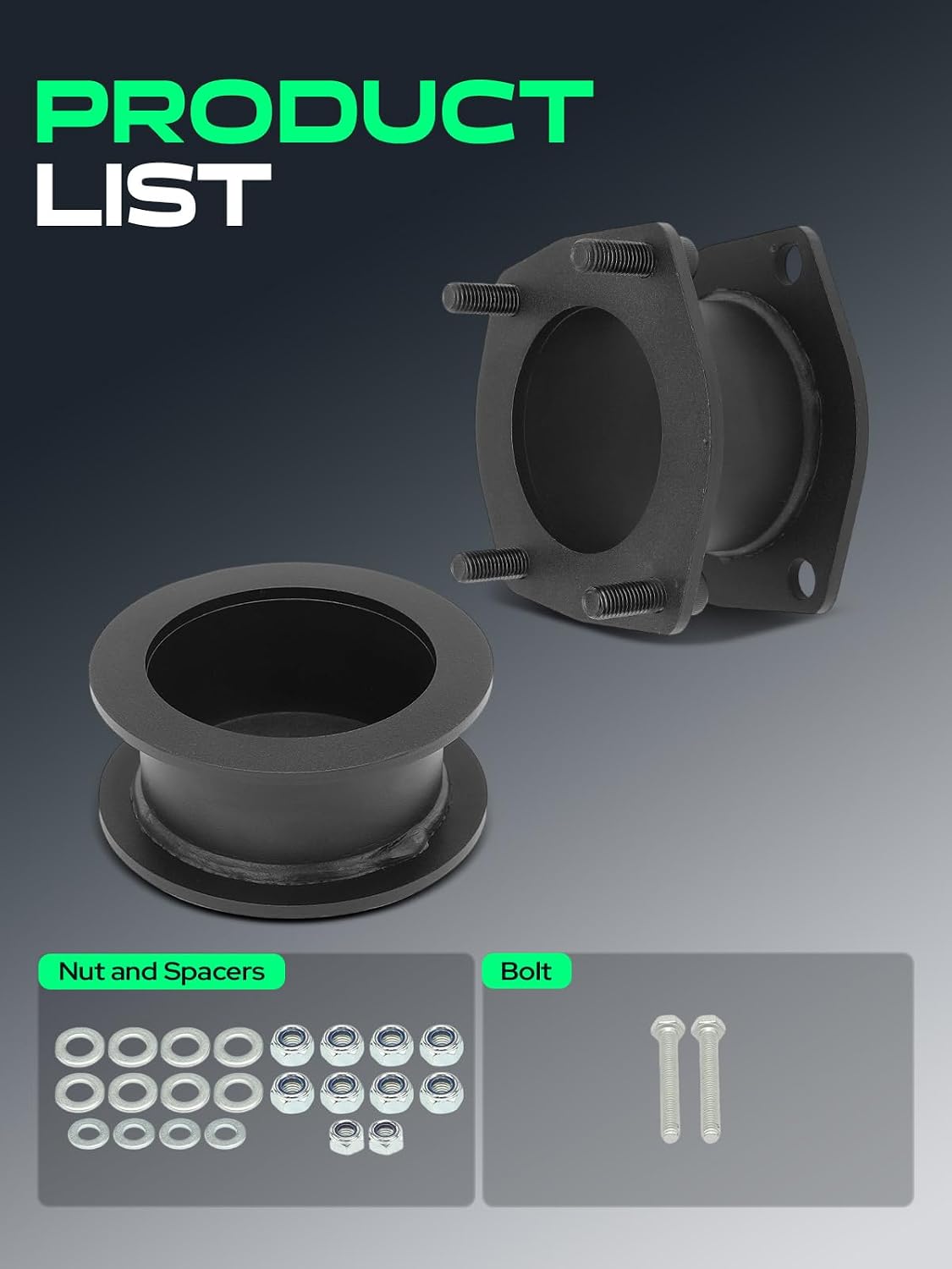 YHTAUTO 3 Inch Front & 2.5 Inch Rear Leveling Lift Kit Fits Jeep Grand Cherokee WK 05-10, Commander XK 06-10|RWD/4WD|Spacers Raise the Front By 3 Inch, the Rear By 2.5 Inch | Suspension Leveling Kit
