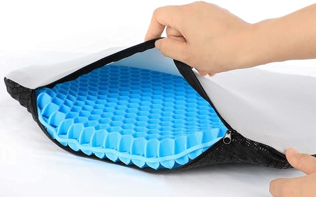 AOAKY Extra Thick And Comfortable Three Layers Gel Seat Cushion Gel Seat Cushion for Long Sitting Seat Cushion for Office Chair Seat Cushion Seat Cushions (blue)