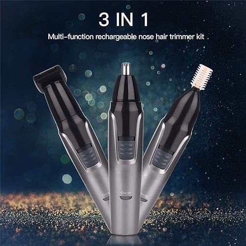 Miniatura 4 de Cortapelos para orejas y nariz para hombres y mujeres, 3 en 1, recargable, profesional, eléctrica, recortadora de cejas y vello facial con cabeza