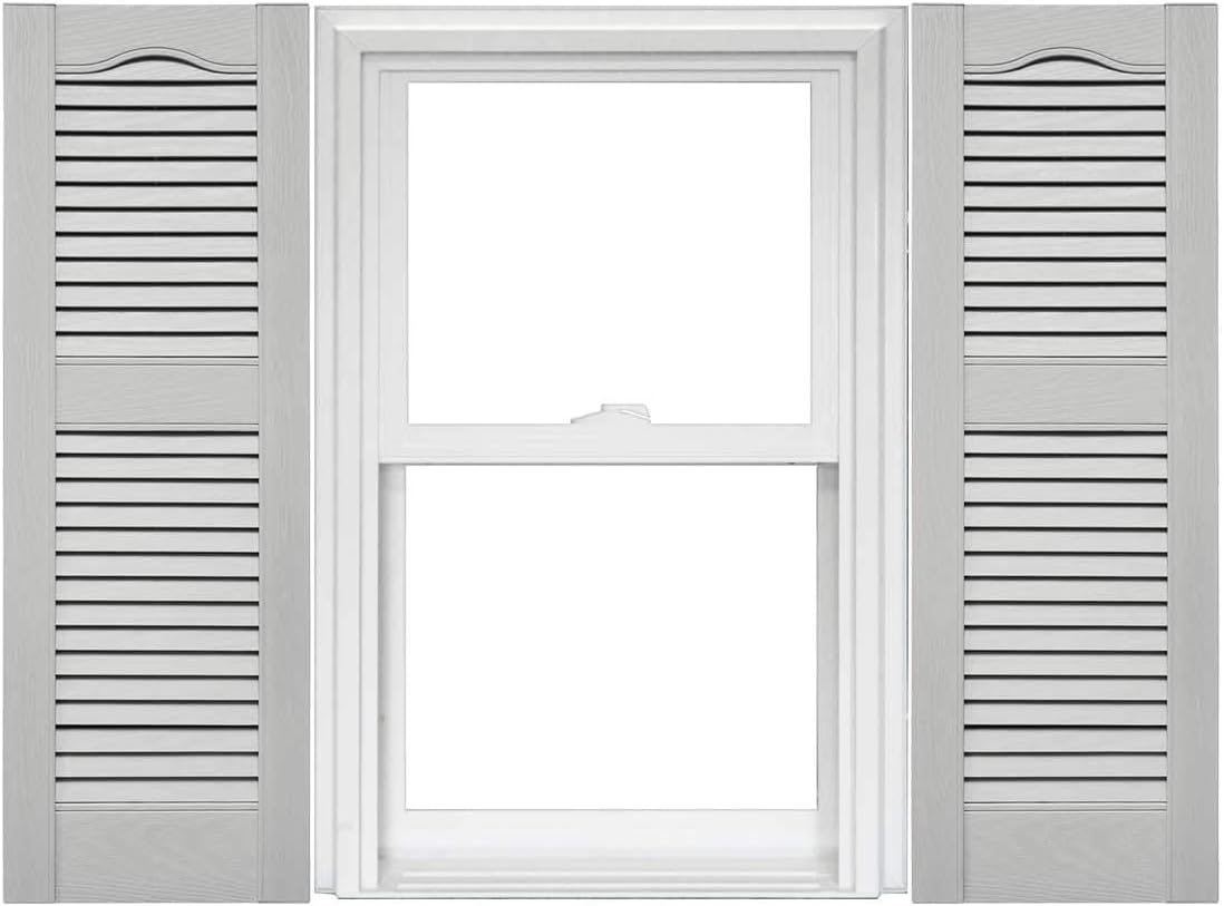 Mid America Open Louver Vinyl Shutters (1 Pair) - 14.5 x 48 030 Paintable