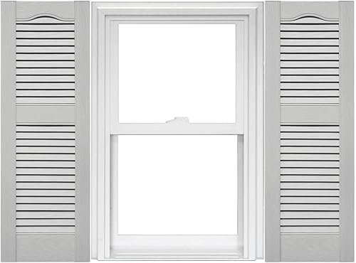 Miniatura 6 de Mid America Cathedral Open Louver - Persianas estándar de vinilo (1 par)