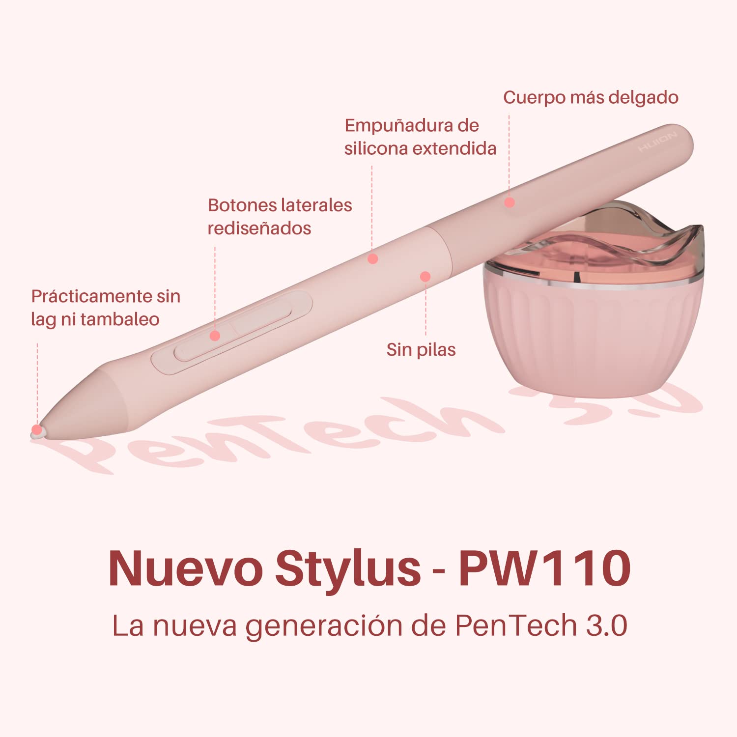 HUION Inspiroy 2 S Tableta Gráfica, 6 Teclas de Presión y Scroller, Nuevo Bolígrafo Digital PW110, Tableta de Dibujo Portátil de 6,3 x 3,9 Pulgadas para Dibujar, Estudiar y Trabajar Desde Casa, Rosa