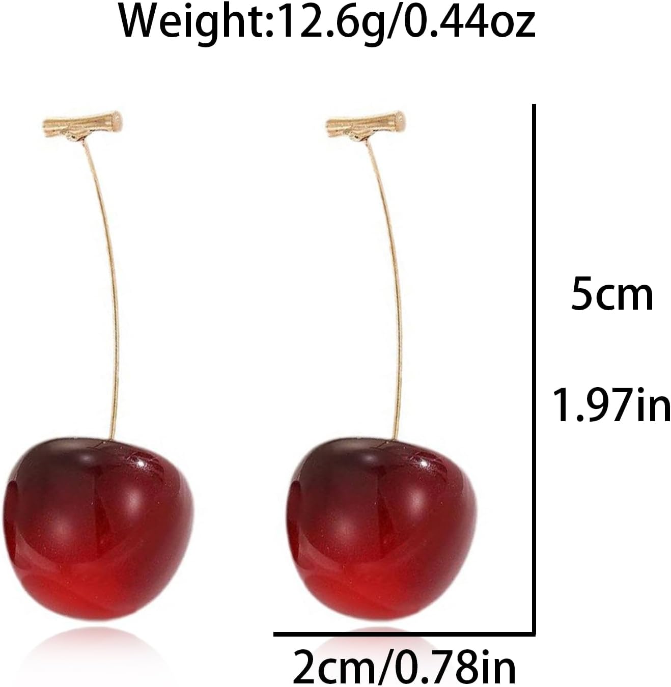 Cherry Earrings for Women Fun Fruit Drop Dangle Earrings Cute 3D Red Jewelry Unique Fruit Charm Jewelry for Women - Image 7