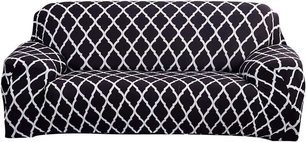 Miniatura 1 de ele ELEOPTION Funda para sofá de 3 plazas, funda de tela elástica para sofá de 3 plazas, protector para muebles de mudanza y sala de estar (negro,