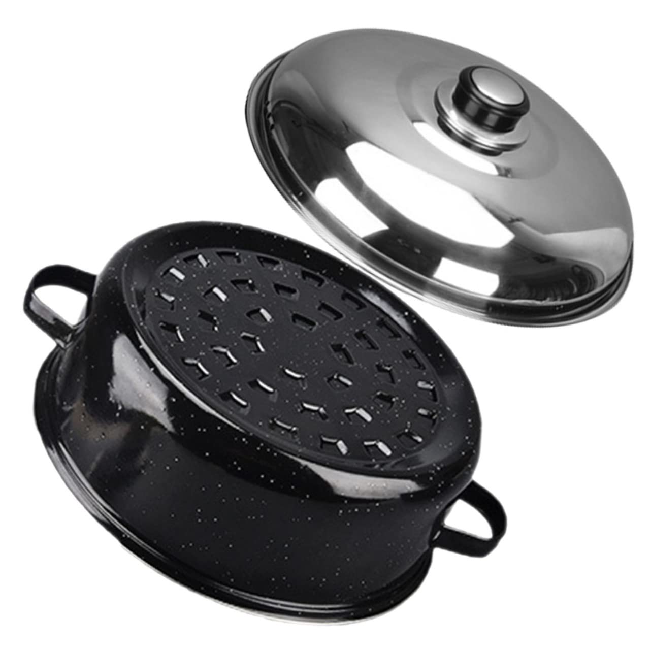 STOBAZA Multi Function Roasting Pot with Double Handles Sweet Potato Cooker Convenient Cooking Accessory for Roasting Corn Potatoes More