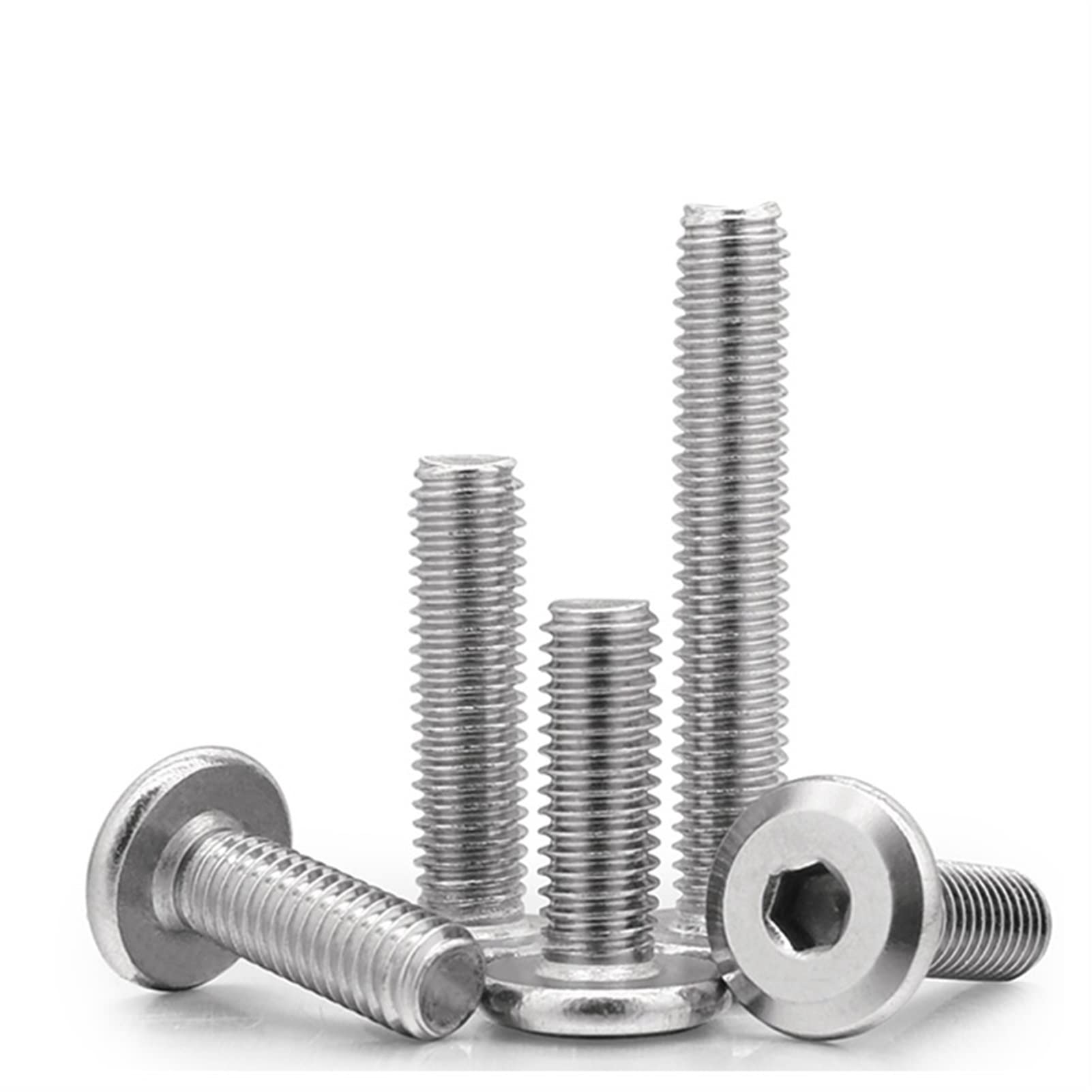 Viti di Ricambio per Fissaggio Hardware 10 pz/Lotto 304 in Acciaio Inox Grande Piatto Esagonale Esagono Incassato Vite A Brugola M3 M4 M5 M6 M8 Mobili Connettore A Vite Bullone Comune