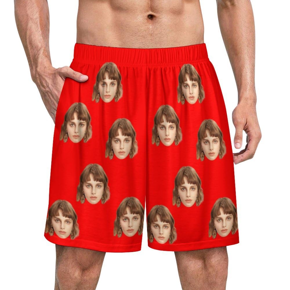 Custom Short Pajamas, Custom Face Pajamas, Personalised Pyjamas Shorts PJs Nightwear Loungewear Gifts, Personalised Women/Men Pajamas with Faces Photo