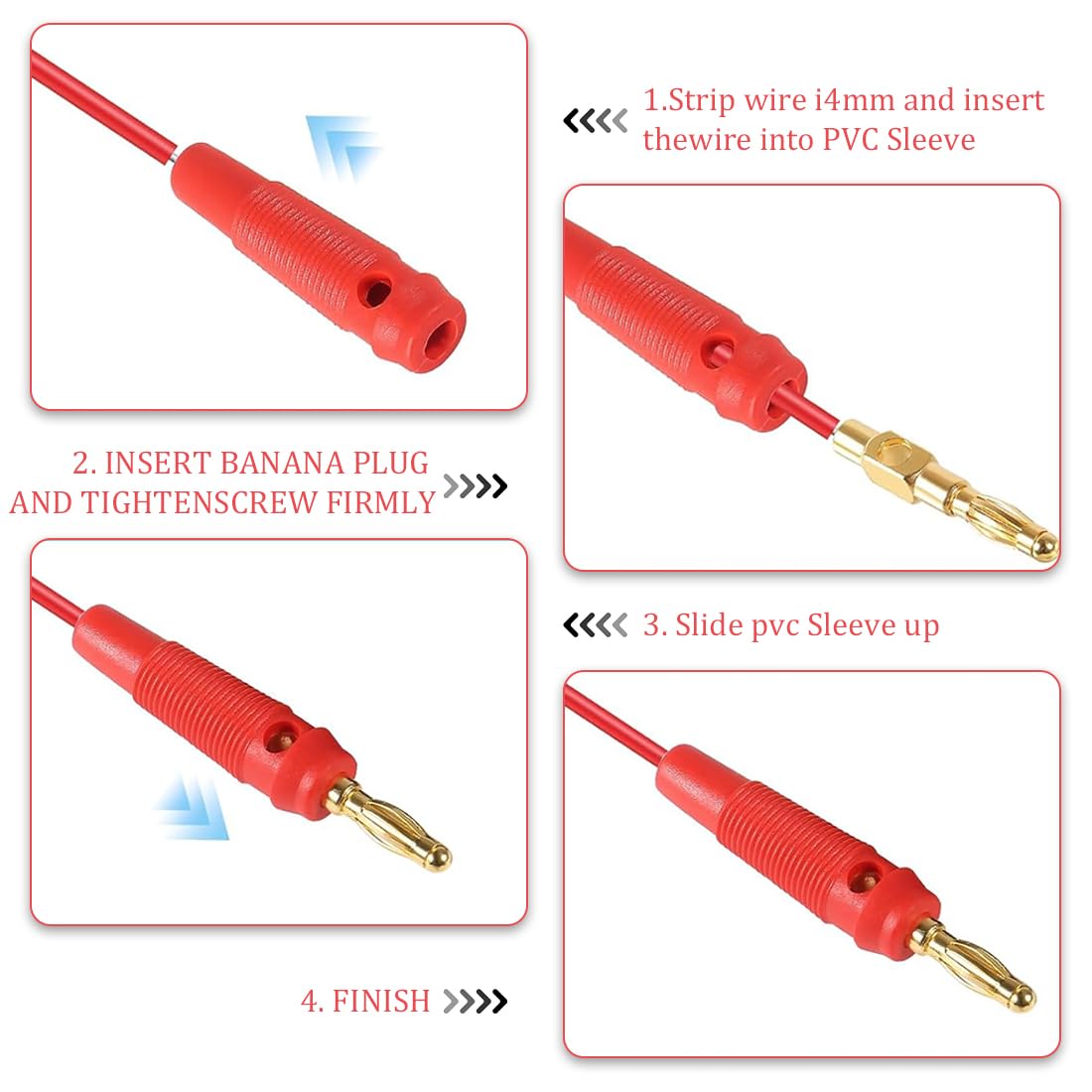 Set 10 Connettori a Banana 20A per Casse Audio 4mm Spinotti Altoparlanti