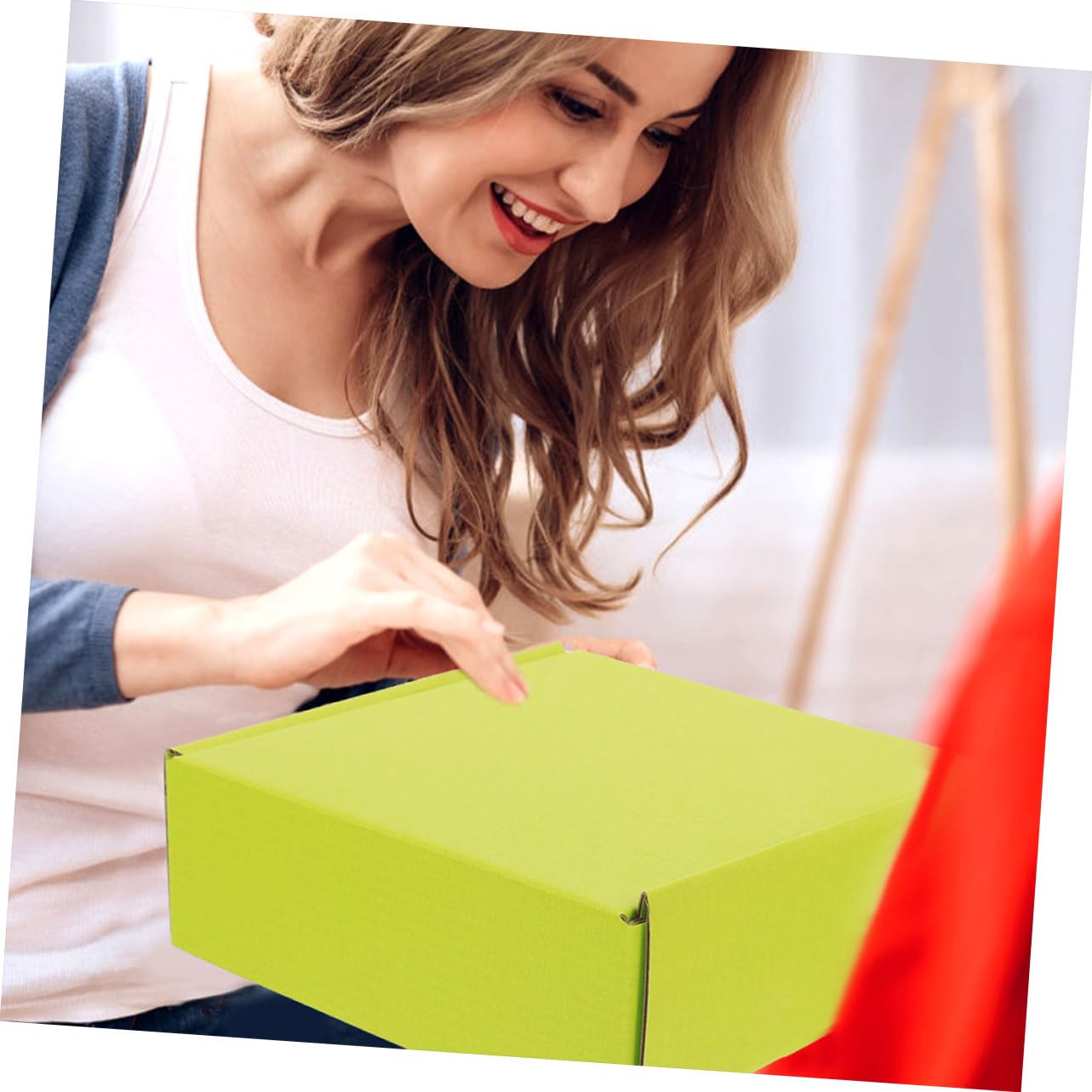 Gatuida 10 Stück Teiliges Doppelseitige Grüne Wellpapp versandboxen Stabile Klebefreie Faltkartons für Kleinen Handel Geschenke Postversand und Leichte Unzerbrechliche Waren