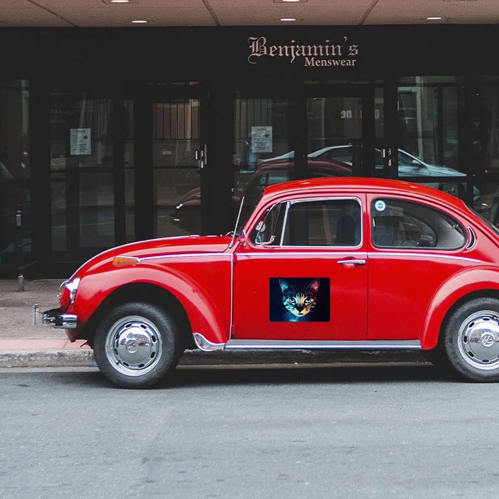 Space Cat Car Magnet 2 PCS - Cute Cat Car Magnet - Animal Print Sticker