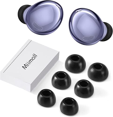 Miimall - Almohadillas de espuma para los oídos compatibles con Samsung Galaxy Buds Pro, ajuste definitivo en la funda, tapones antideslizantes para