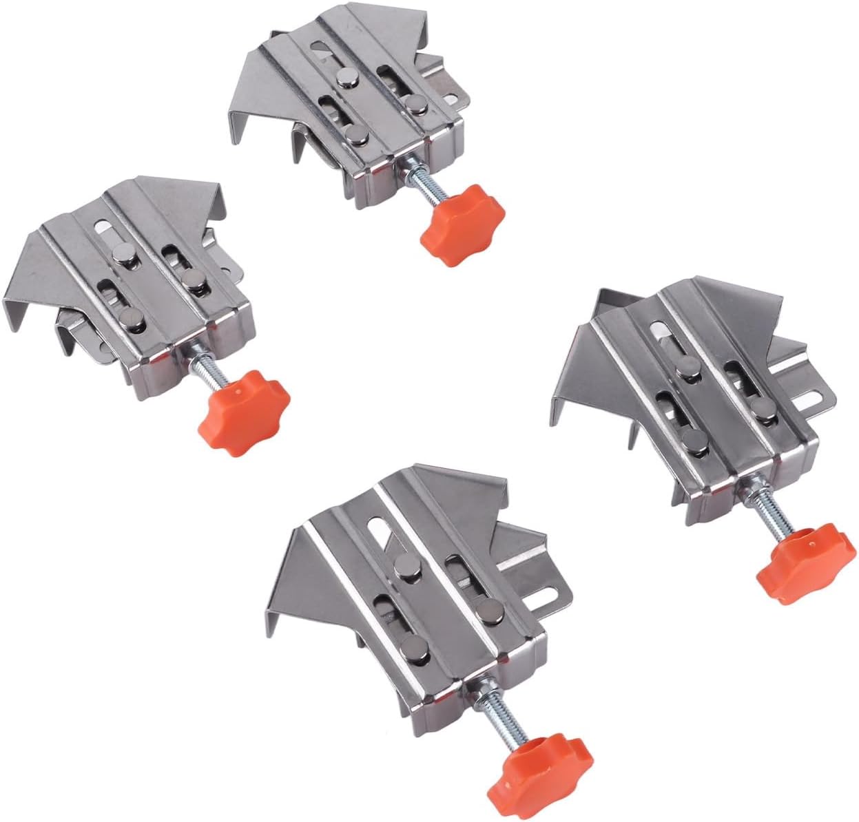 4Pcs Corner Clamp, Stainless Steel Right Angle Clamp, Adjustable 90 Degree Clamp for Woodworking, Opened Closed, for Various Materials
